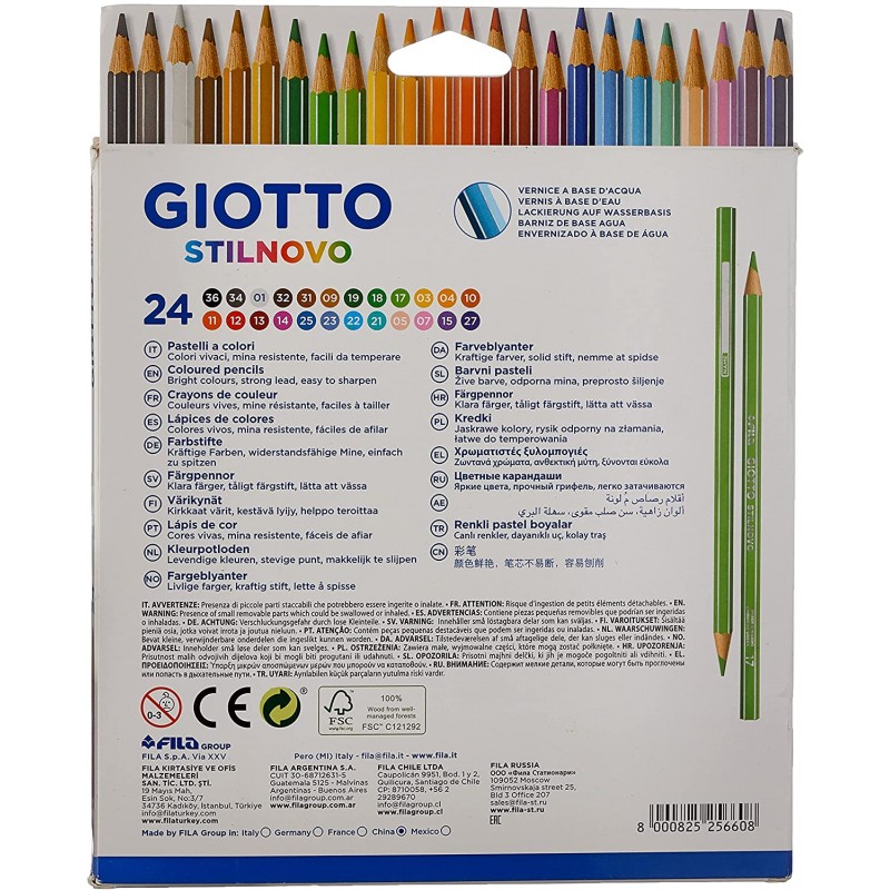 Colori a Matita per Bambini Pastelli Giotto Stilnovo 50 Colori FILA - 257300
