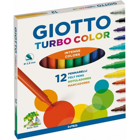 24 Pennarelli colorati Giotto Turbo Color a punta fine per scuola bambini