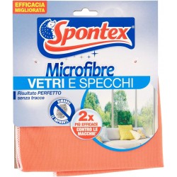 Spontex Panno Microfibre Vetri Specchi Rimuove Macchie Aloni Efficace con Acqua